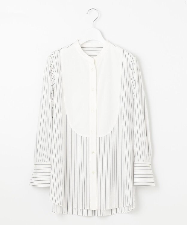 自由区 【洗える】ストレッチシャーティング ブザムシャツ アイボリー系1