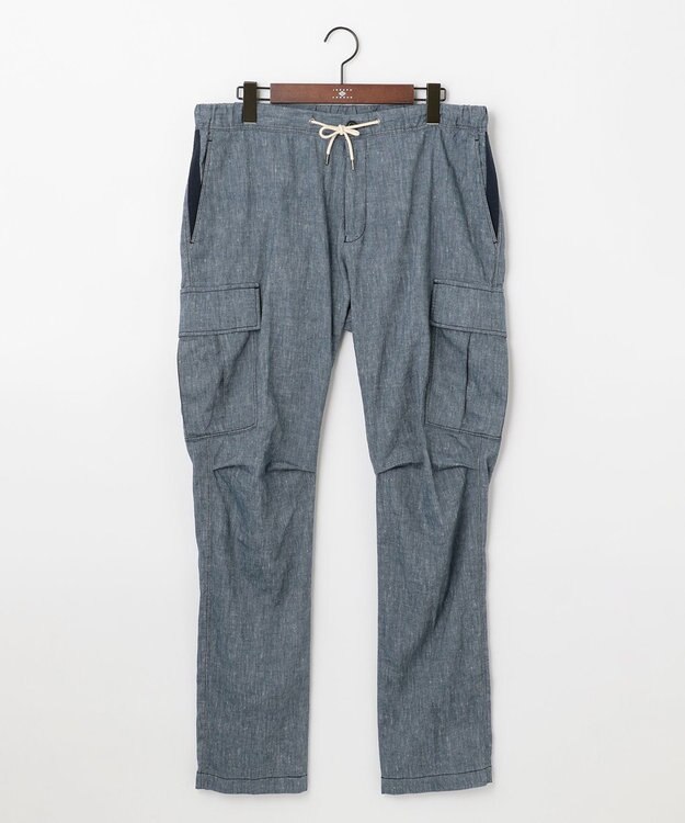 JOSEPH ABBOUD MOUNTAIN 【SPACE／UNISEX】リヨセルリネンシャンブレー パンツ ブルー系