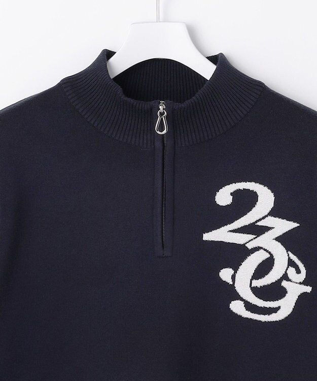 23区GOLF 【MEN】ロゴグラフィックもちもちニット ネイビー系
