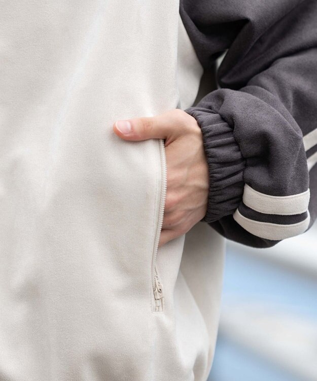 WEGO 【ユニセックス着用ITEM】フェイクスウェードトラックジャケット グレー