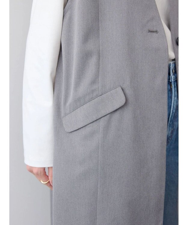 AMERICAN HOLIC ロングＶネックジレ Gray Mixture
