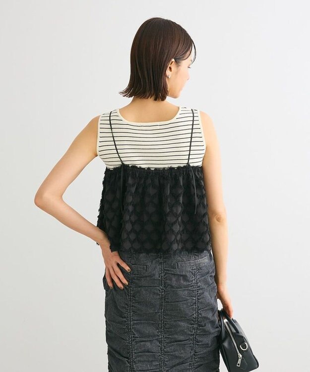 Green Parks ・ＥＬＥＮＣＡＲＥ　ＤＵＥフリンジジャカードビスチェ Black