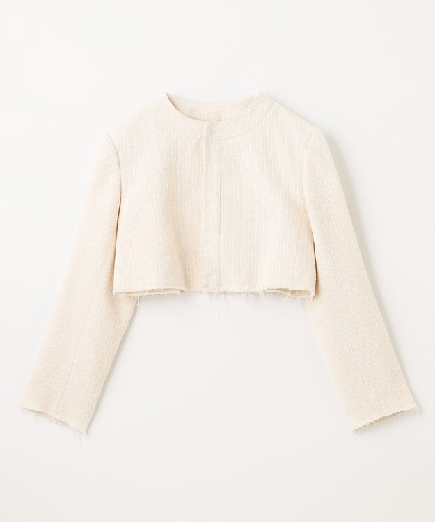 NAVE 【Nave】ストライプツィード クロップドジャケット アイボリー系