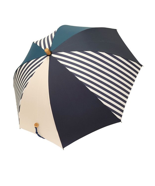 +RING 【UVカット95%以上】【UPF50＋】プラスリング レディース向け 晴雨兼用（長ショート） NVY/WHT T1300 紺