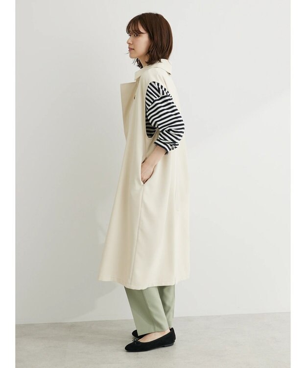 Green Parks トレンチロングジレ Ivory