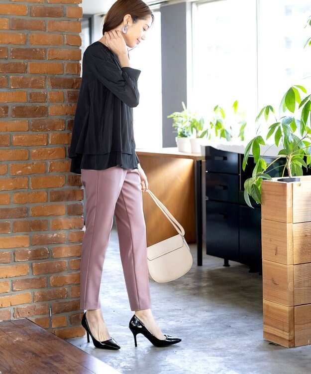 Tiaclasse 【洗える】テーパードパンツ ピンク