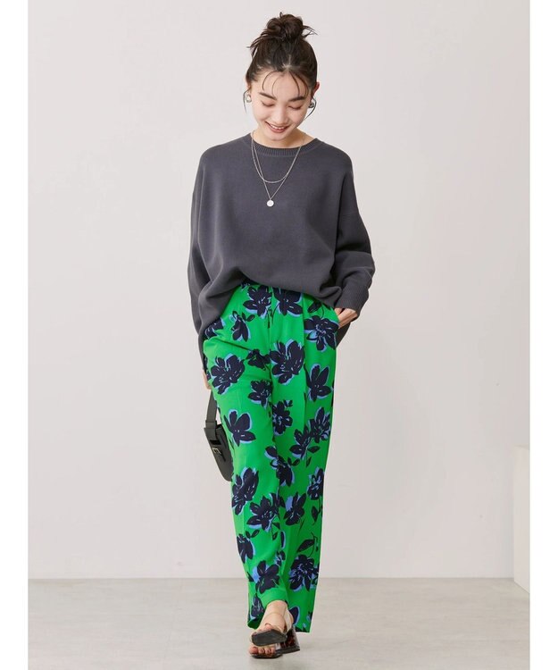 AMERICAN HOLIC ラウンドスウェットライクニットプルオーバー Charcoal Gray