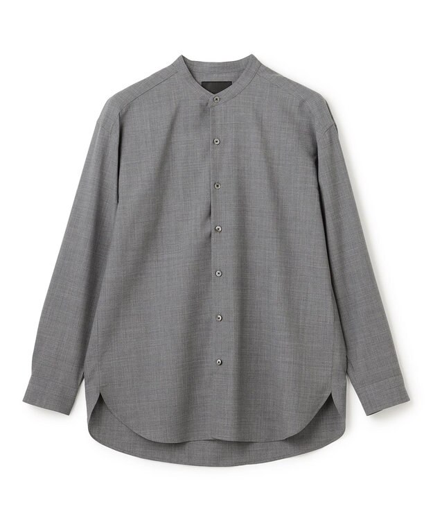 JOSEPH HOMME 【HIGH GRADE LINE】テックウールポプリン    バンドカラーシャツ ライトグレー系