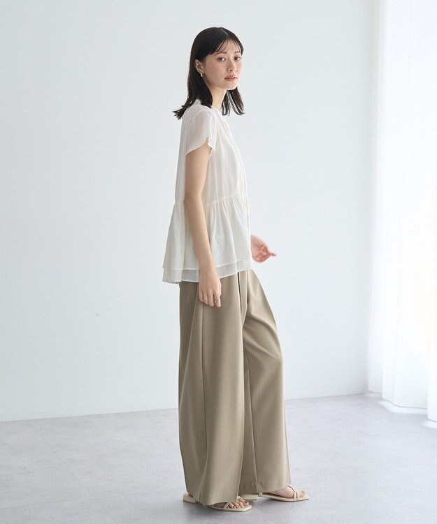 YECCA VECCA ペプラムシアーブラウス White