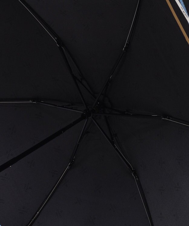 MOONBAT ランバン オン ブルー (LANVIN en Blue) 折りたたみ傘 サテンプリント ロゴアーチ ブラック