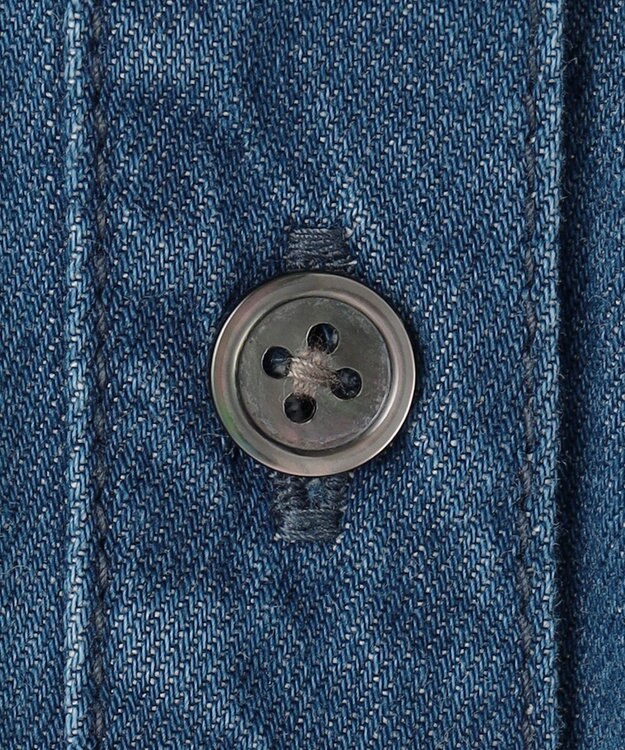 23区 L 【Oggi3月号掲載/洗える】ライトダンガリー クロップド ボリュームスリーブ シャツ インディゴ