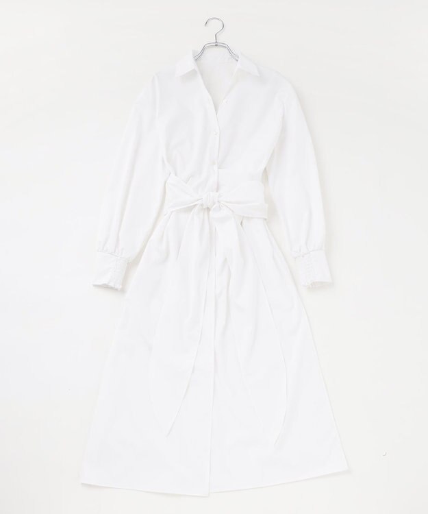 #Newans 【ANSWER for 産前産後ママ】リボン取り外し可能！シャツカラーワンピース ホワイト系