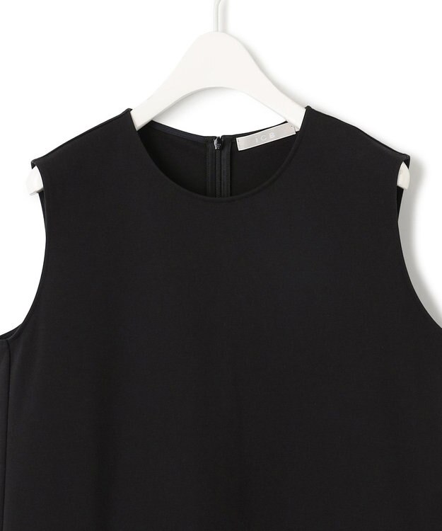 ICB L 【WEB限定・洗える】 RENUコンビ ノースリーブワンピース ブラック×ブルー系