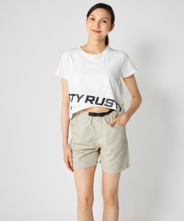OP／FILA 【RUSTY】カップ付き半袖T付き3点セット水着 ホワイト