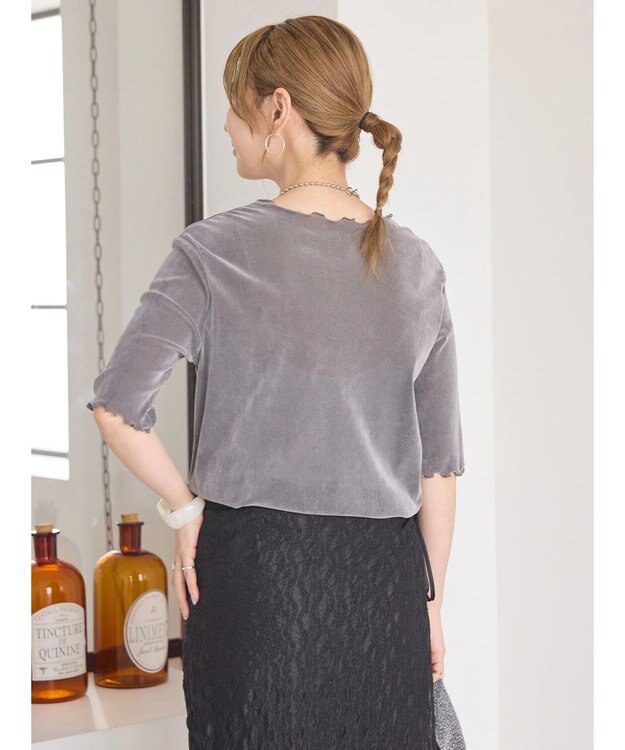 AMERICAN HOLIC シアーベロアＴシャツ Gray