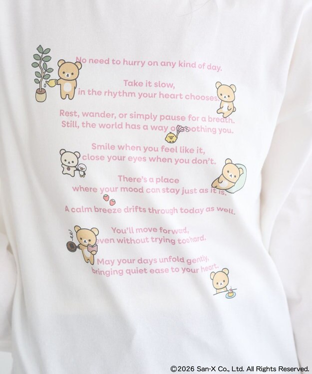 earth music&ecology 【予約】リラックマ×earth ブラウジングロンT オフホワイト