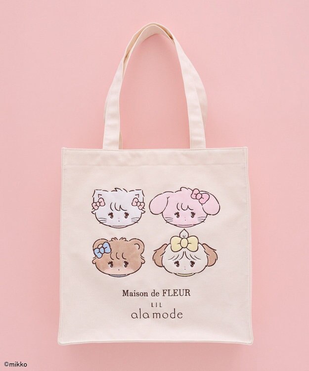 Maison de FLEUR Lil ala mode スクエアトートバッグ Ivory