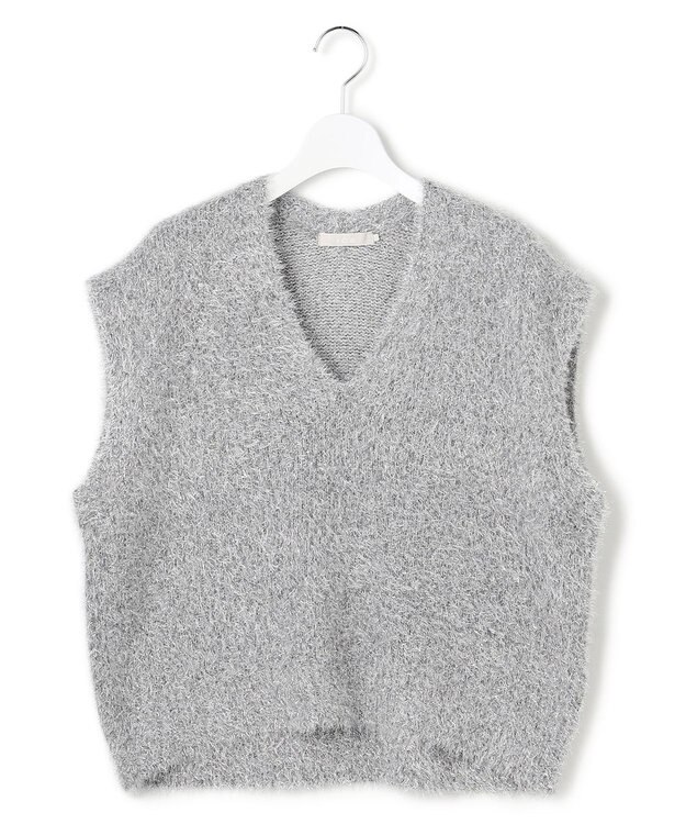 ICB 【洗える】 ルレックスファー ベスト ライトグレー系