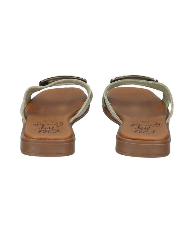 INTER-CHAUSSURES 【Oh my Sandals】メタルバックルフラットサンダル ライトグリーン