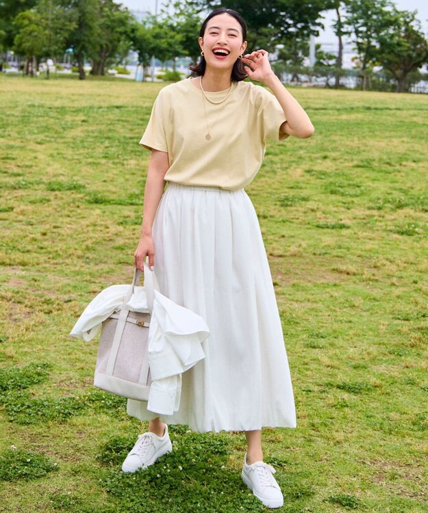 ANY L 【撥水/ウエストゴム】バルーンスカート ホワイト