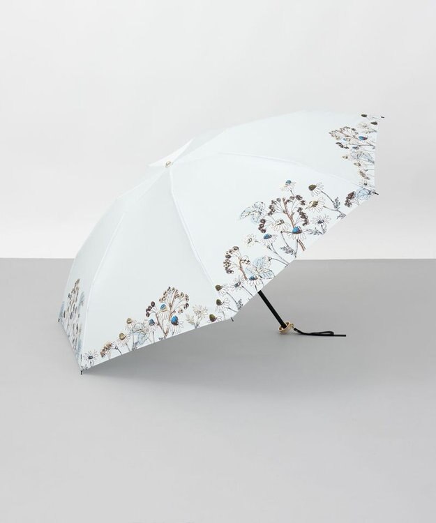 AURORA 【 JILL STUART（ジル スチュアート）】ボタニカルプリント雨傘（折りたたみ傘） ペールブルー