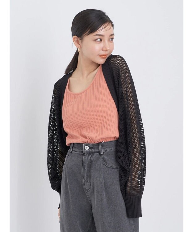 earth music&ecology メッシュボレロ Black