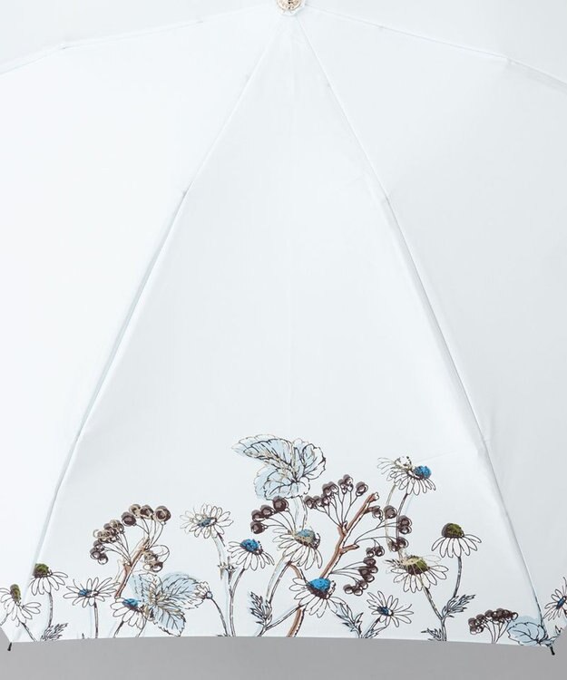 AURORA 【 JILL STUART（ジル スチュアート）】ボタニカルプリント雨傘（折りたたみ傘） ペールブルー