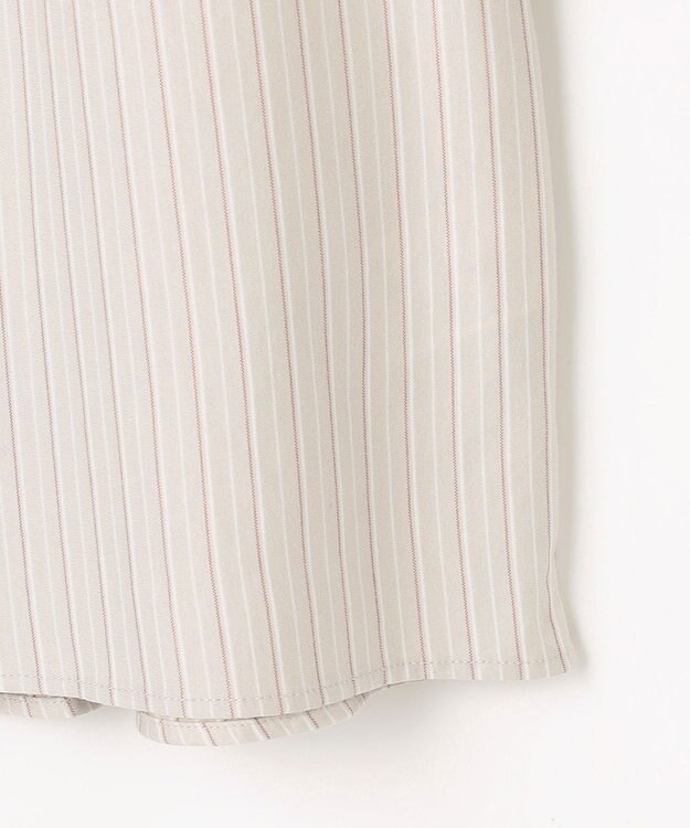 J.PRESS LADIES ストライプジャージー バックペプラム カットソー グレージュストライプ系