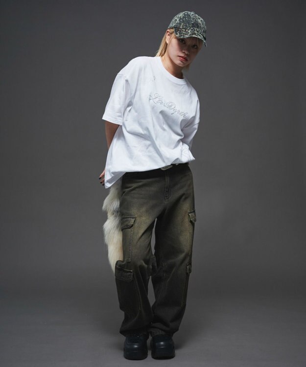 WEGO 【ユニセックス着用ITEM】ラインストーングラフィックT（SS） ホワイト