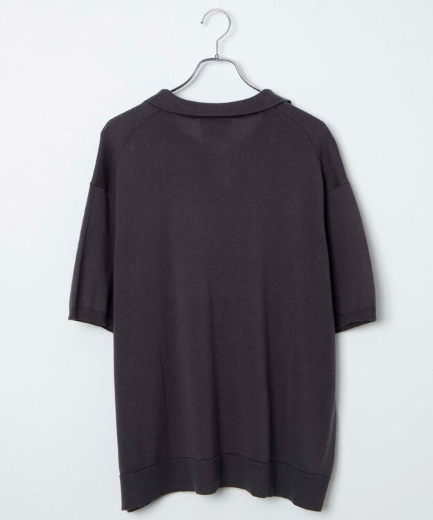 WEGO 【ユニセックス着用ITEM】スキッパーニットポロ ダークグレー