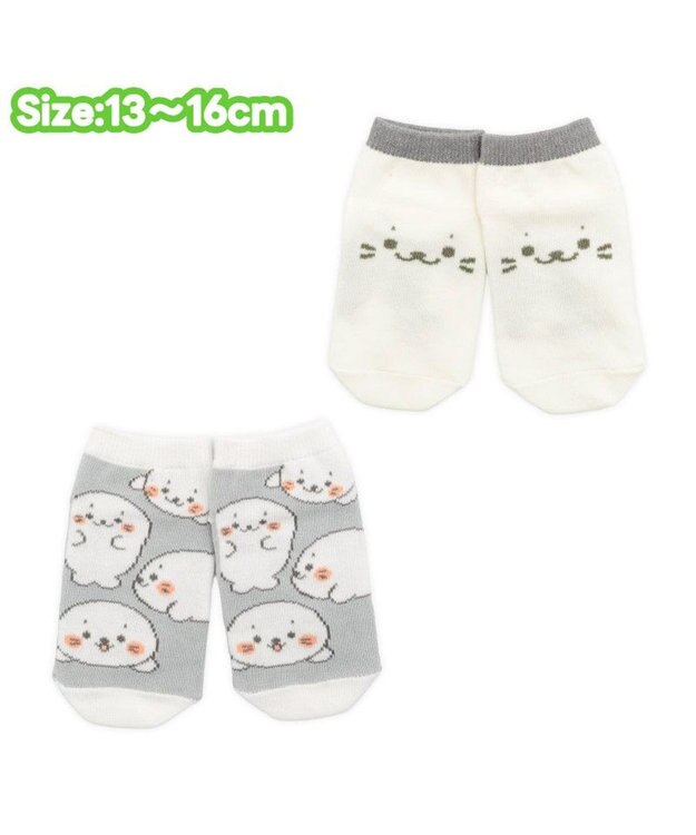Mother garden しろたん スニーカー丈ソックス 2足セット 《顔ぼん・いっぱいいるよ》 13～16cm/17～20cm 顔ぼん・いっぱいいるよ