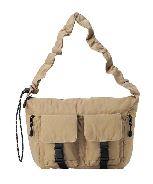 Green Parks ダブルフラップギャザーショルダー Beige