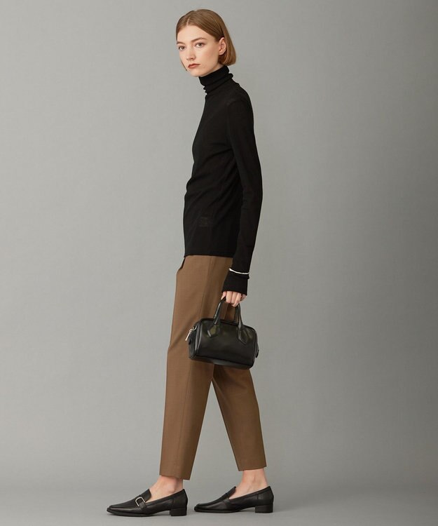 ICB L 【新色追加・洗える】 パウダリーリブ ハイネックプルオーバー ブラック系