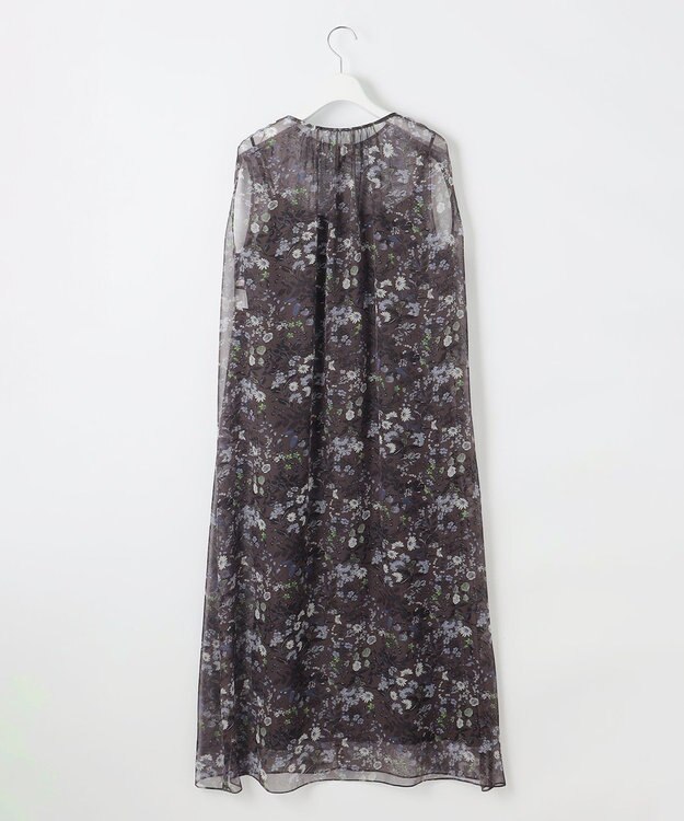 自由区 L 【カタログ掲載・洗える】ボタニカルフラワープリント ワンピース セピア系