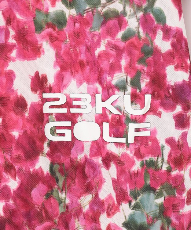 23区GOLF 【MEN】【接触冷感・UVケア・吸水速乾】ブーゲンビリア柄 ポロシャツ ピンク系5
