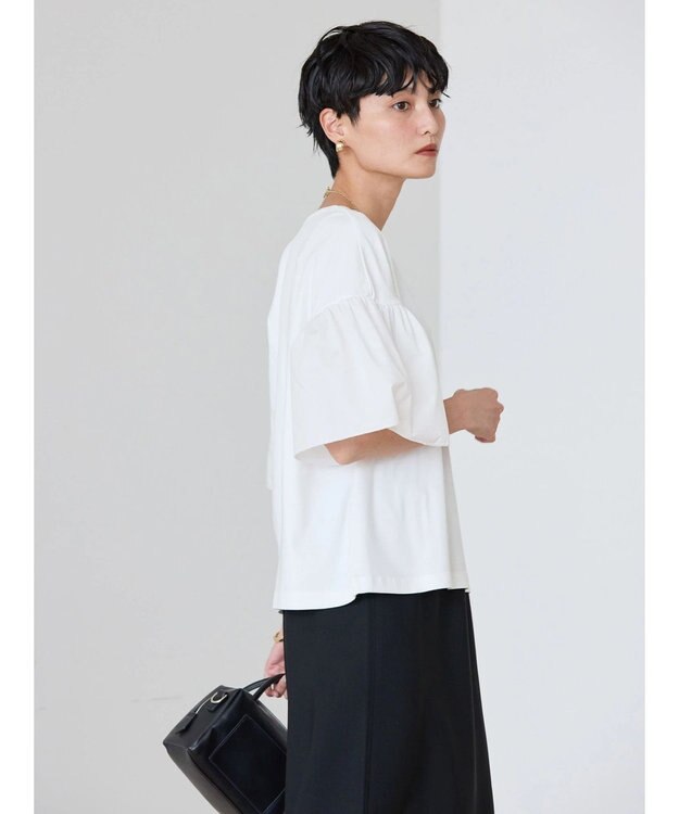 AMERICAN HOLIC 袖フレア５分袖カットプルオーバー Off White