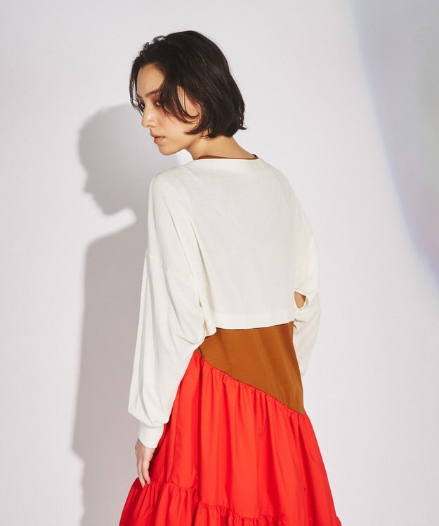 GRACE CONTINENTAL ショートルーズニットカーディガン ホワイト