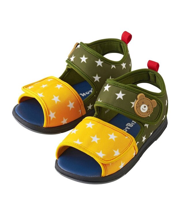 MIKI HOUSE HOT BISCUITS 【14-19cm】 ジャージ素材サンダル マルチカラー