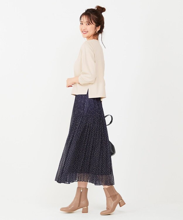 ANY SIS 【2SET】トップス×プリーツスカート セット ネイビー