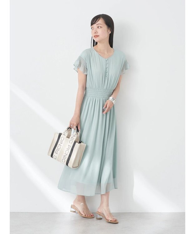 earth music&ecology シャーリングワンピース Black