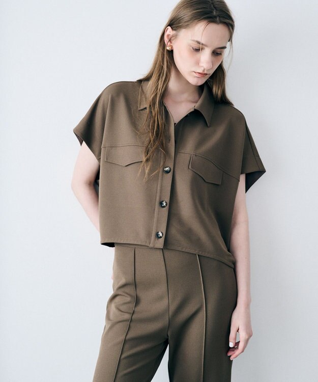 uncrave ジョーゼットダブルジャージー トップス キャメルベージュ