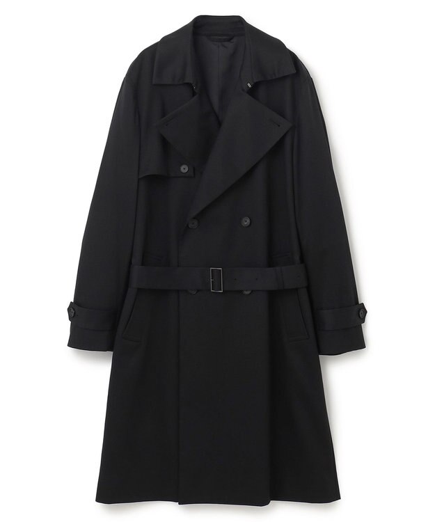 JOSEPH HOMME スムースサテンストレッチ　トレンチコート ブラック系