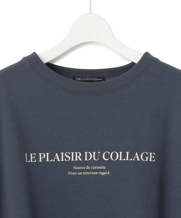 23区 S 【洗える】ライトコットンテリー ワイドスリーブ ロゴ カットソー ダルブルー系