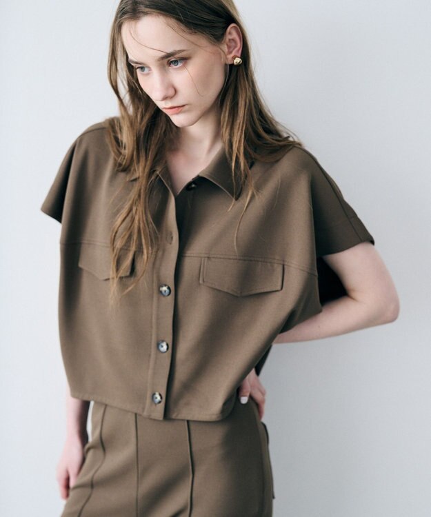 uncrave ジョーゼットダブルジャージー トップス キャメルベージュ