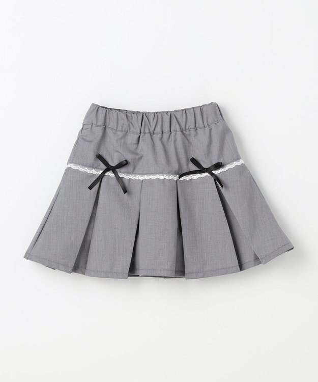 ANY KIDS 【洗濯機可能】プリーツ ミニスカパン グレー