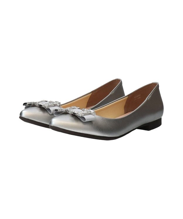 Bridget Birkin 【Bridget Birkin】ビジューリボンバレエレインパンプス シルバー