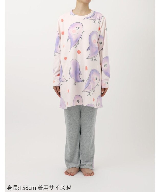 tsumori chisato SLEEP ツモリチサト パジャマ 長袖 長ズボン ルームウェア マイクロフリース素材 あたたかい 上下セット 冬 tsumori chisato SLEEP UDW442 /ワコール ピンク
