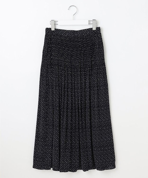 自由区 【セットアップ対応】ライトサテンプリーツ スカート ブラック×ベージュ