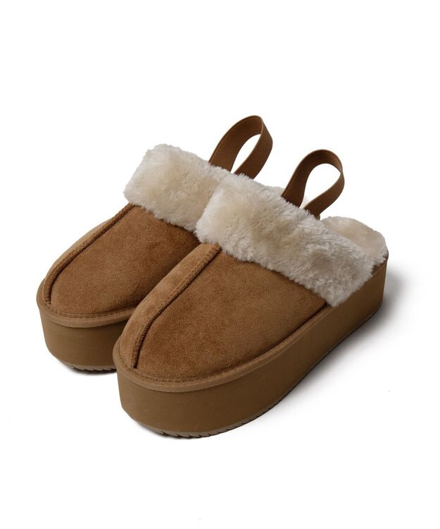 WEGO 厚底Fムートンサボ ベージュ