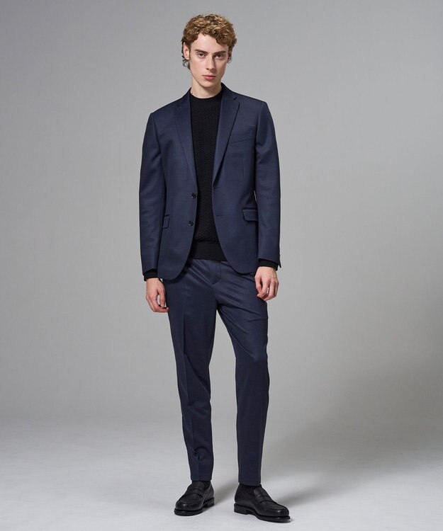 JOSEPH HOMME スプリングウールジャージー ドロスト付きテーパードパンツ / PEGG CONVERTIBLE ネイビー系